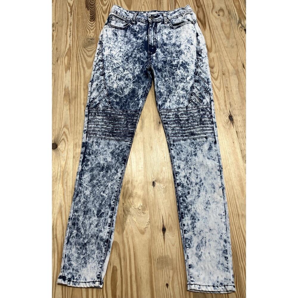 Red Fox Premium Acid Wash Moto Skinny Ankle Jeans Women’s Junior 11 27x29